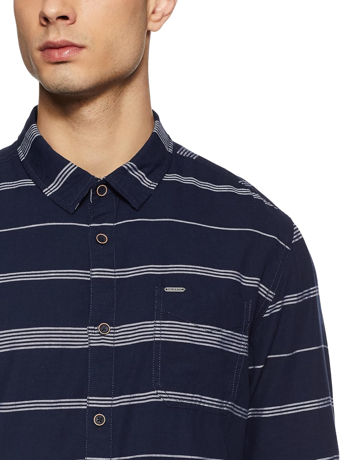pepe jeans men's striped regular fit casual shirt