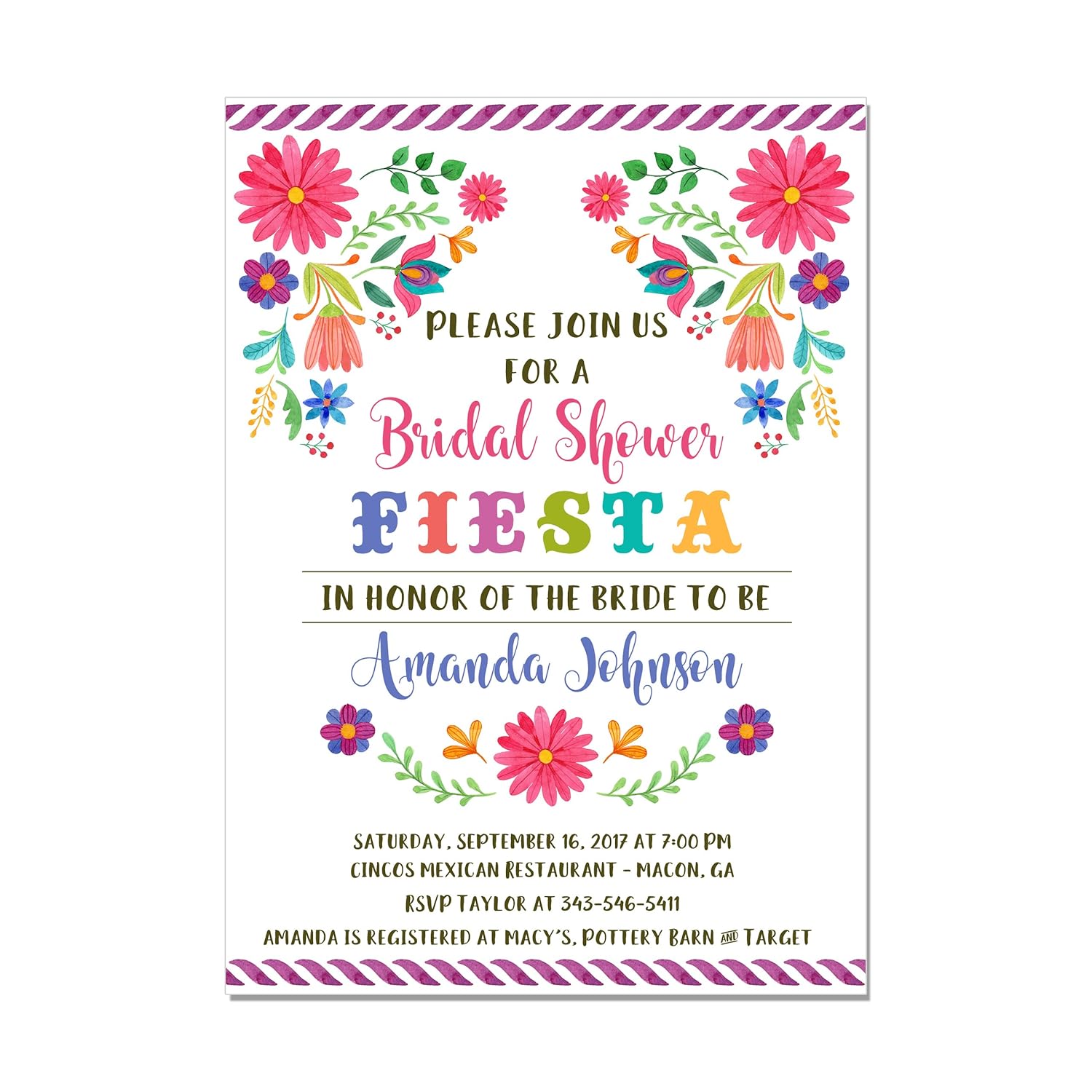 Amazon Com Mexican Fiesta Floral Bridal Shower Or Couples Shower