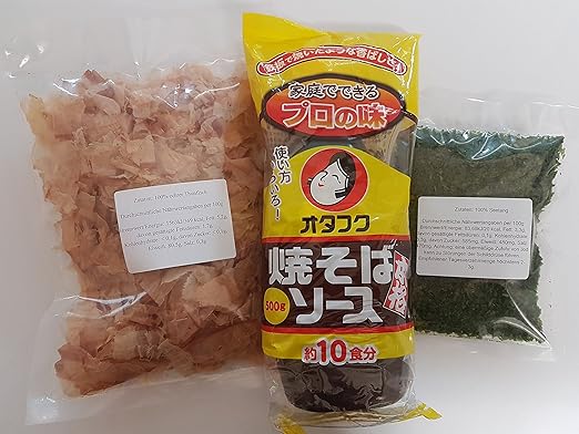 Yakisoba Sauce Soße, Katsuobushi 100% Bonito Flocken Katsu Bonitoflakes, Aonori ko, Okonomiyaki, Takkoyaki, Hiyakko Zutaten, 
