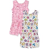 Amazon Essentials Disney | Marvel | Star Wars | Frozen | Princess Girls and Toddlers' Knit Sleeveless Rompers, Pack of 2