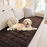 MYSKY HOME Couch Cover for Dogs Washable, Dog Sofa Couch Covers,Washable Non-Slip Couch Sofa Cover Protector Dog Mat for 2 Cushions and Sofas(Chocolate,27.6" x 70.9")