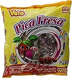 Vero Pica Fresa Chili Strawberry Flavor Gummy Mexican Candy,100 Pieces,1 LB,5.15 OZ