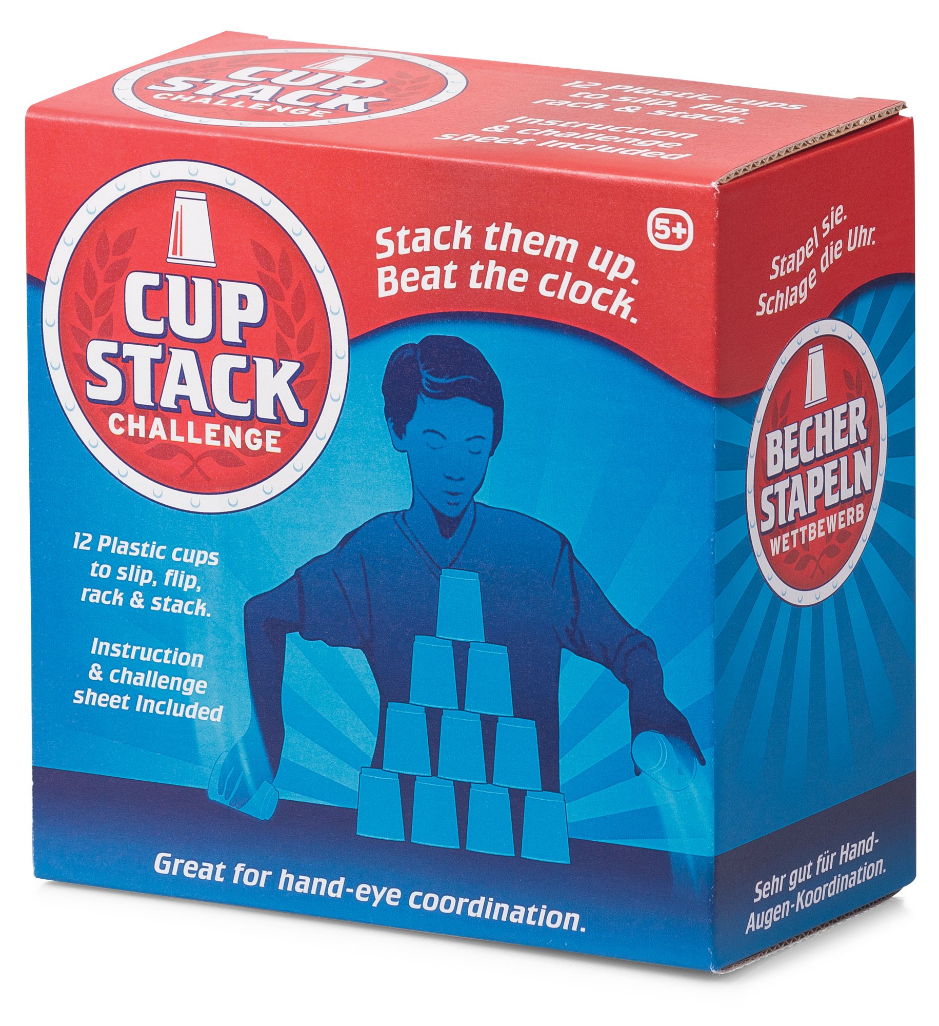 Tobar Cup Stack Challenge Game - Red or Blue Set Sent at Random