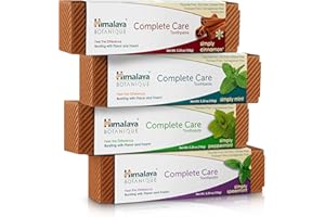 Himalaya Botanique Complete Care Toothpaste, Herbal, Variety Pack, Fights Plaque, Freshens Breath, Fluoride Free, No Artificial Flavors, SLS Free, Cruelty Free, Foaming, 5.29 Oz, 4 Pack