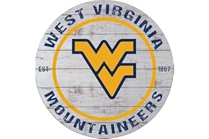 KH Sports Fan 20"x20" Classic West Virginia Mountaineers Weathered Circle Sign, Team Color,1032100517