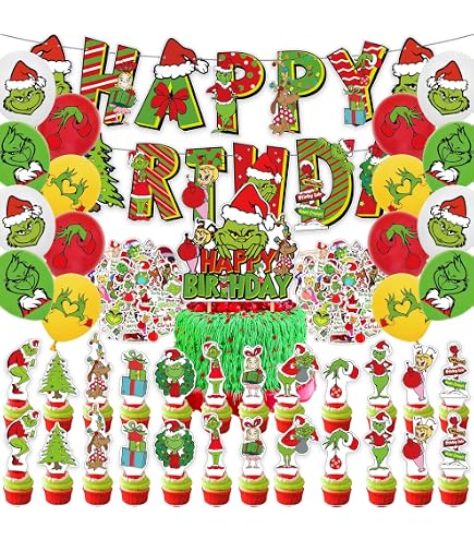 The Grinch Face Foil Balloon – Merry Grinchmas Decoration, Red & Green, UK Made - View #5