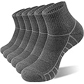 Lapulas Athletic Quarter Socks for Men Women, Cotton Mesh, Cushioned Arch Support, Non-Slip Running Ankle Design, 6 Pack