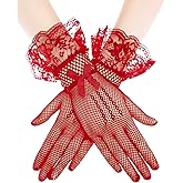 SATINIOR Women Lace Gloves Elegant Short Lace Tea Party Gloves for Women Dinner Party Wedding