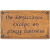 No Admittance Except On Party Business Door Mat Outdoor 30x17 Inch, Nerd Welcome Mat Outside Entrance for Covered Porch or Pa