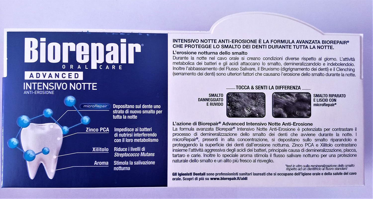 Biorepair Advanced Intensivo Notte Anti Erosione Dentifricio, 75 ml, Bianco, 75 ml (Pack of 1) - Image 3