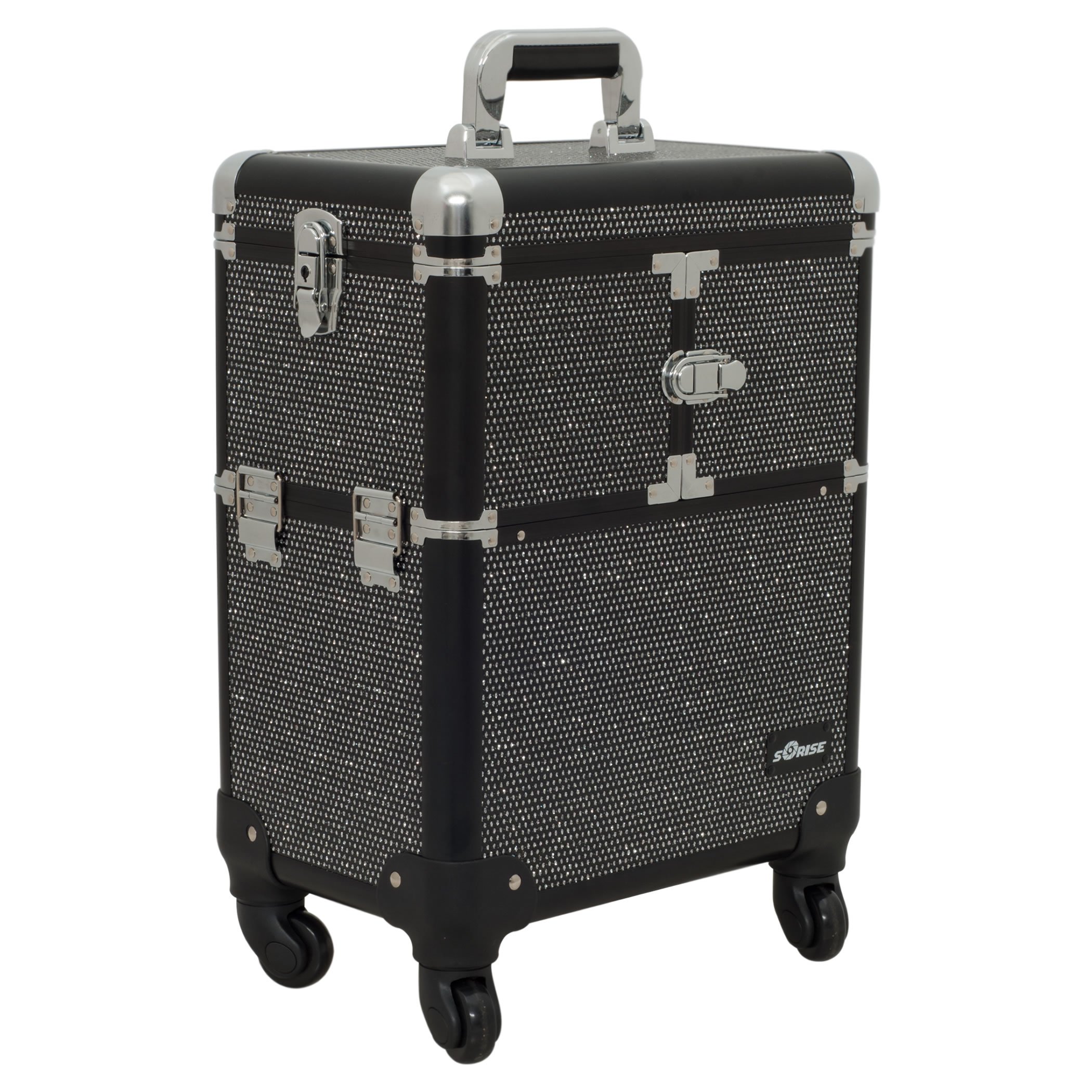 Sunrise E6304 Professional Rolling Makeup Train Case Organizer Storage