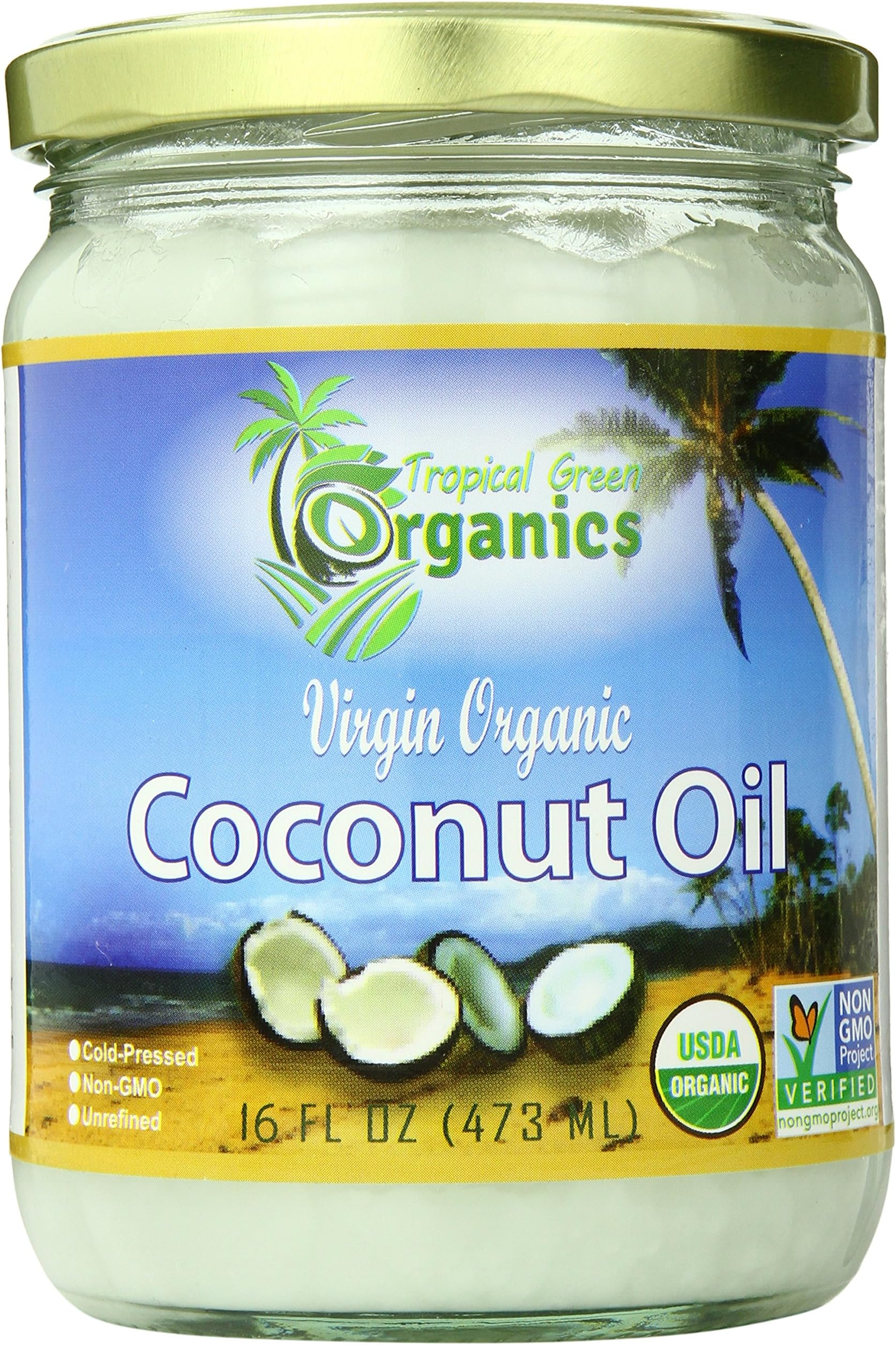 Tropical Green Organics Virgin Coconut Oil, 16 Ounce