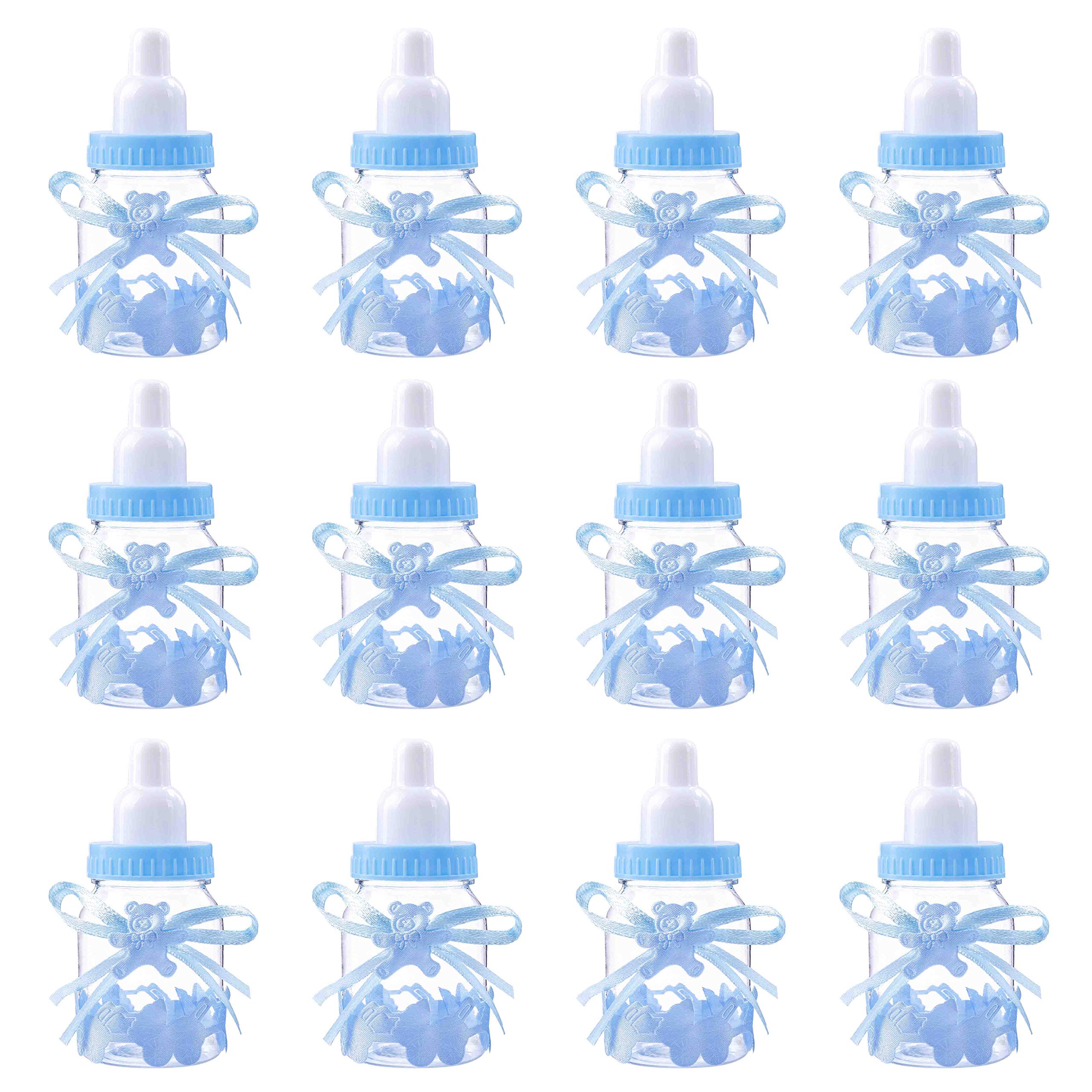 MaoXinTek Candy Bottle Baby Girl Reusable Filling Candy Box Gift Box Party Favours Decoration for Baby Shower Kids Birthday blue 12 Pcs