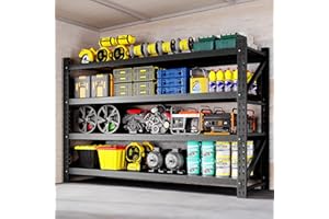 BYNSOE 71" W Storage Shelves 5000lbs Garage Metal Shelving Heavy Duty Garage Shelves Adjustable Storage Shelves for Industrial, Factory,71" W X 24" D X 69" H
