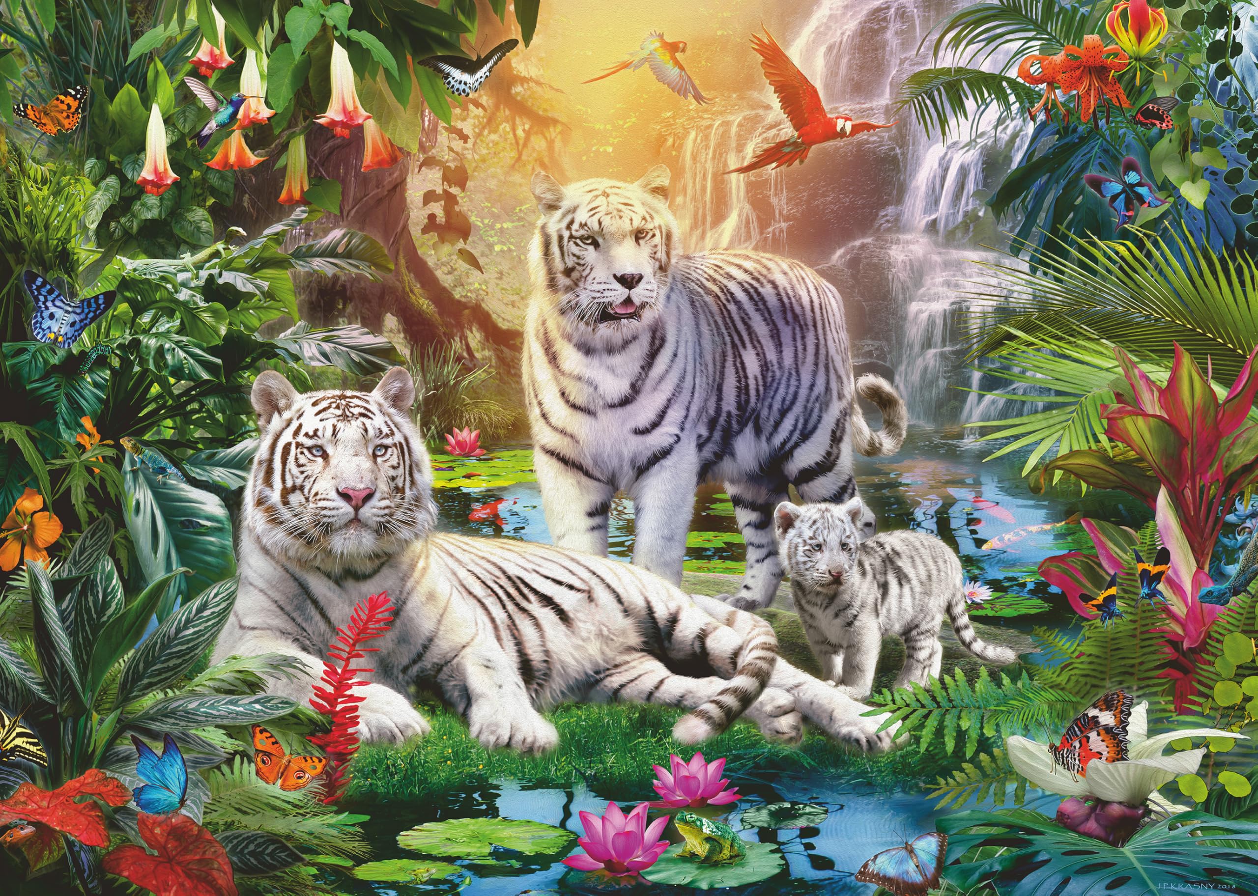 Ravensburger White Tiger Family 1000 Piece Jigsaw Puzzles for Adults and Kids Age 12 Years Up