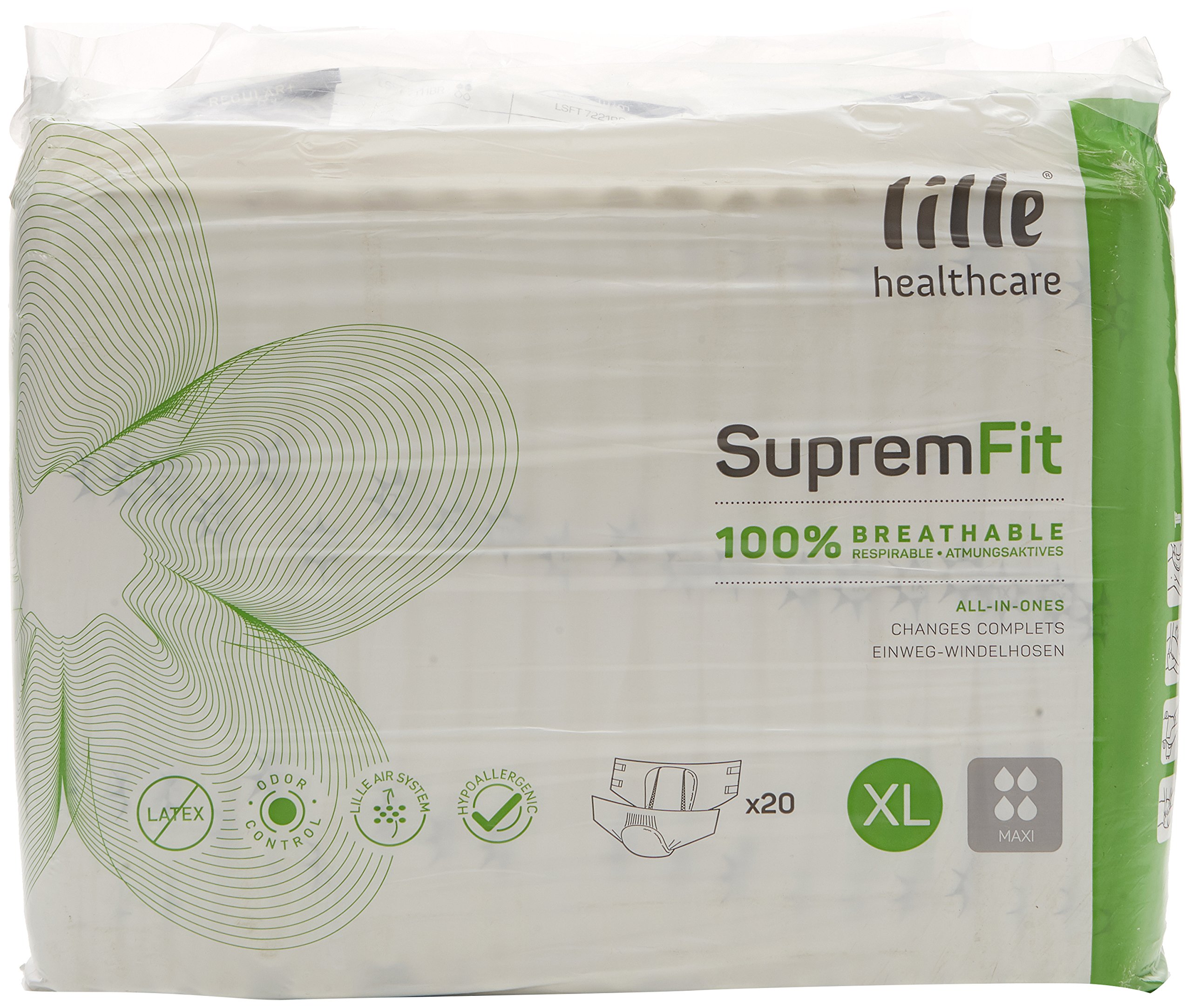 LILLE Suprem Fit Incontinence Pads, Fast Absorbing Disposable Briefs for Men and Women, Maxi, Heavy Absorption, Size XL, Pack of 20 — image 1