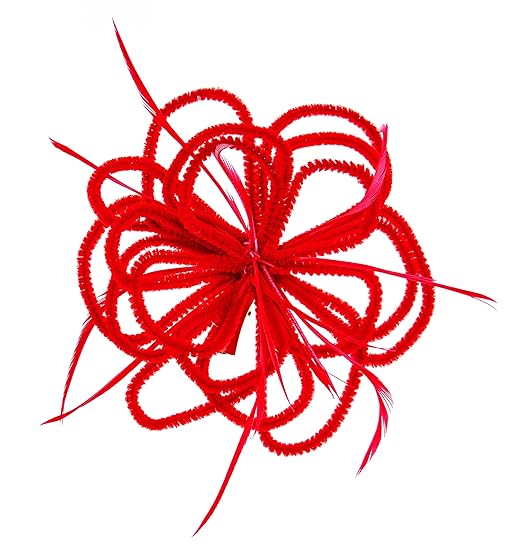 Amazon.com: Premier Pack of 2-14cm Red Flower Clip with Feather