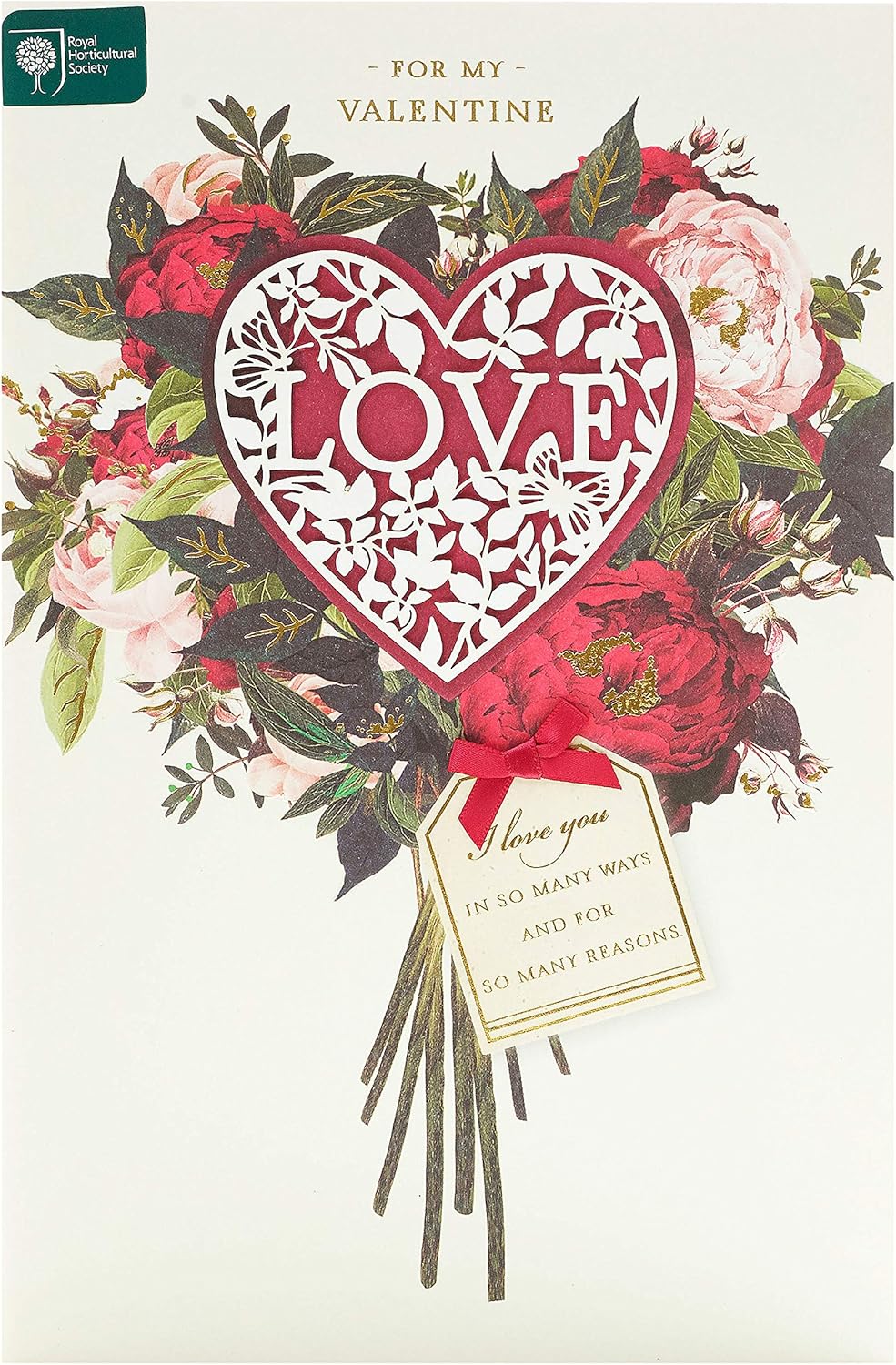 Valentine's Day Card, Card for My Valentine Valentine's Day Card for Her Floral Bouquette Card, Romantic Card