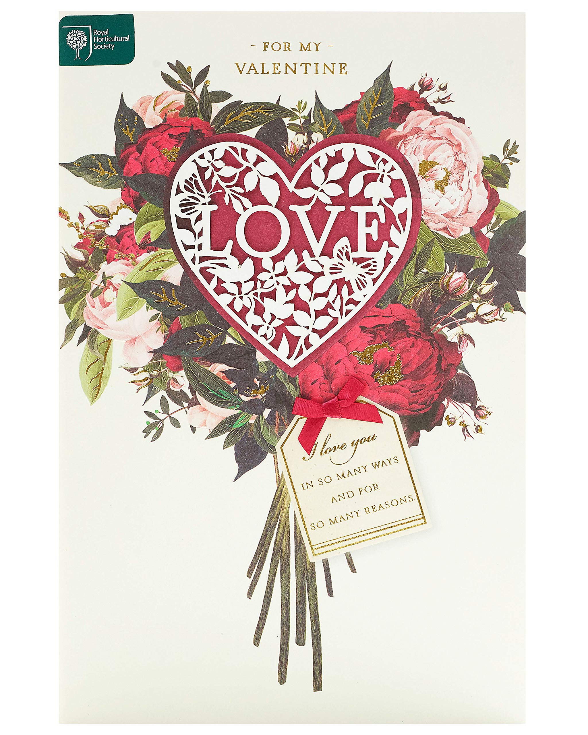 Valentine's Day Card, Card for My Valentine, Valentine's Day Card for Her, Floral Bouquette Card, Romantic Card