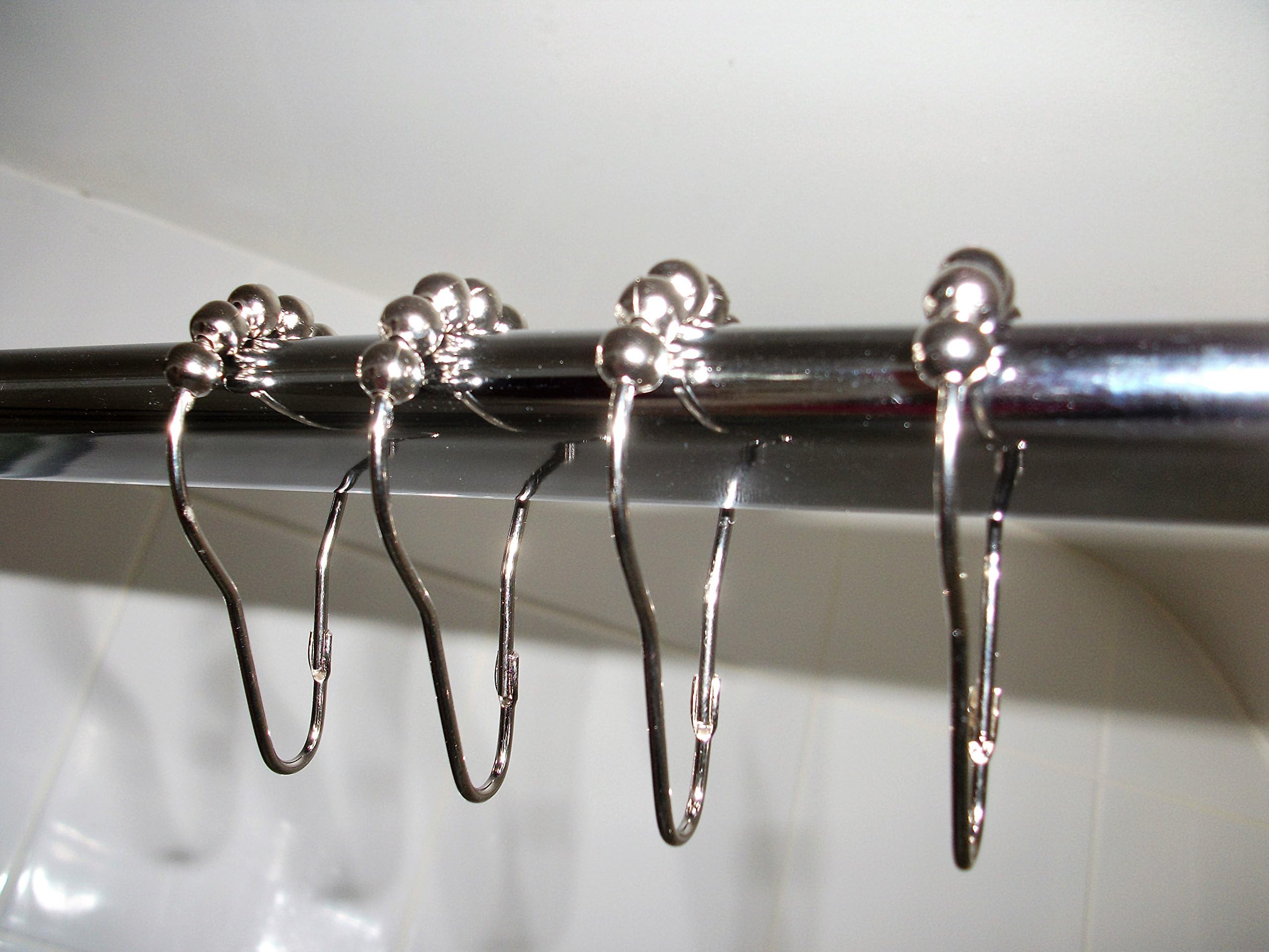 Frazzi Products Decorative Shower Curtain Hooks, Nickel Plated, Rust Resistant,Easy to Install, 60 Days, Enhance Your Bathroom Look Today