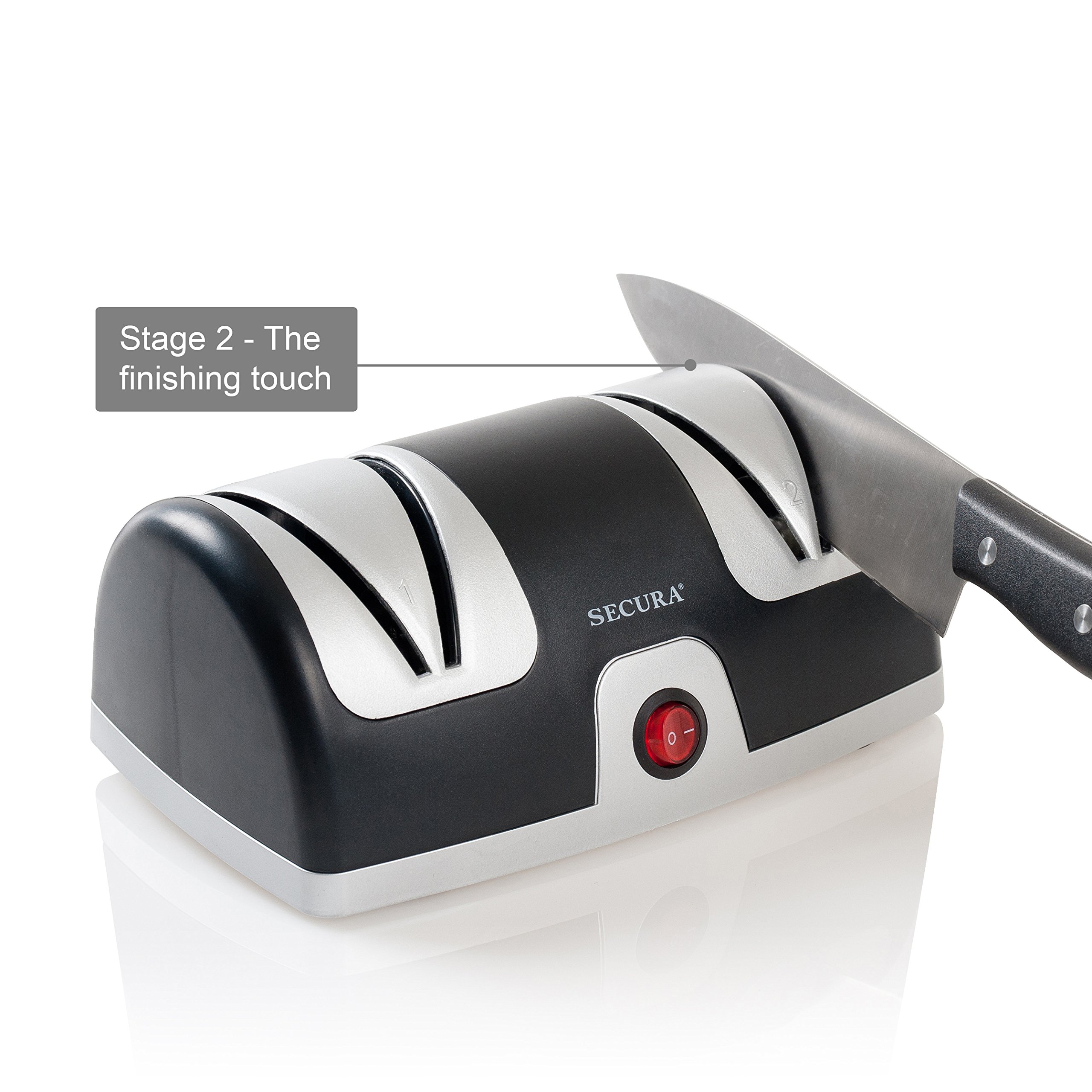 Secura Electric Knife SHARPENER Best 2Stage Sharpening System (2year