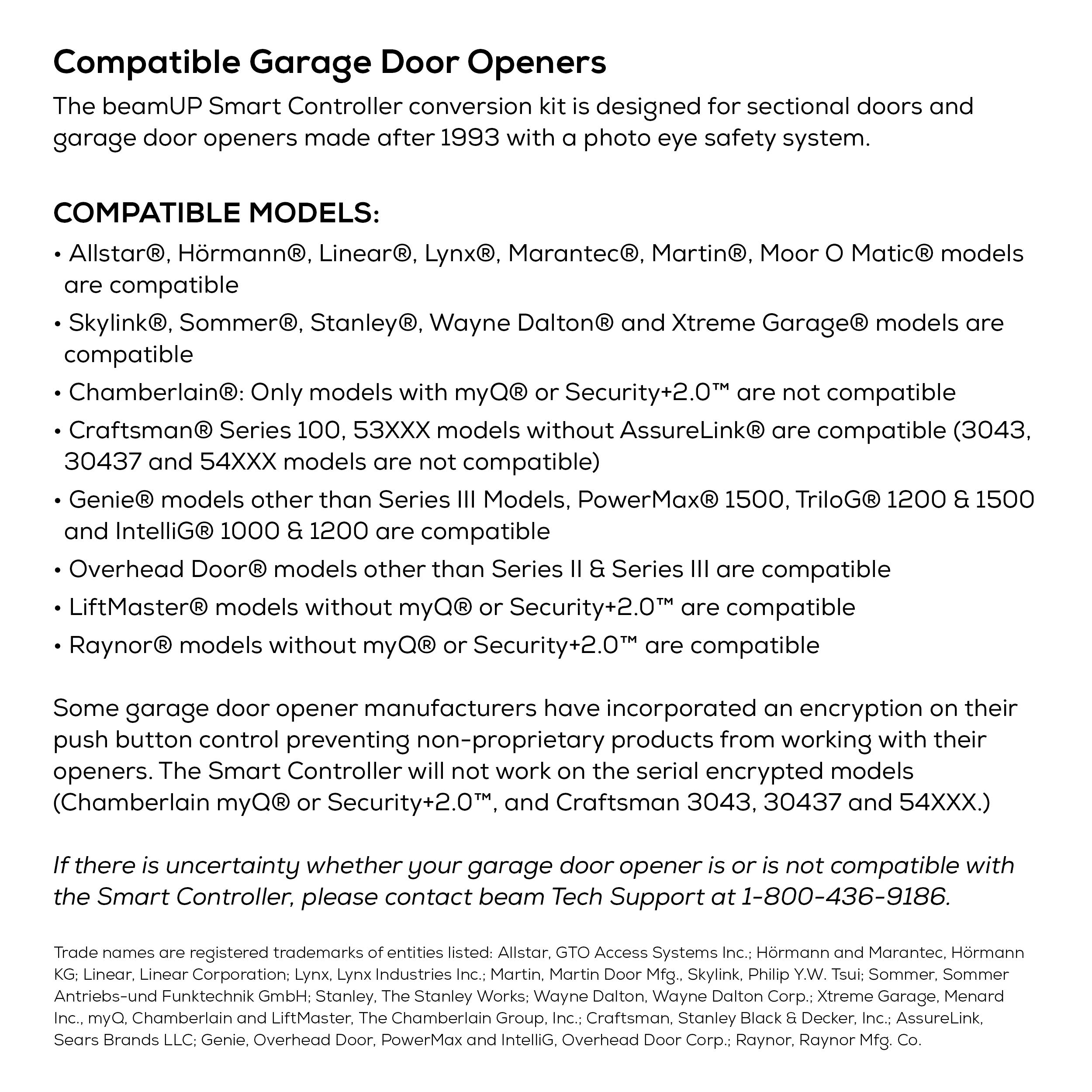 The beamUP V2B Wifi Garage Door Opener