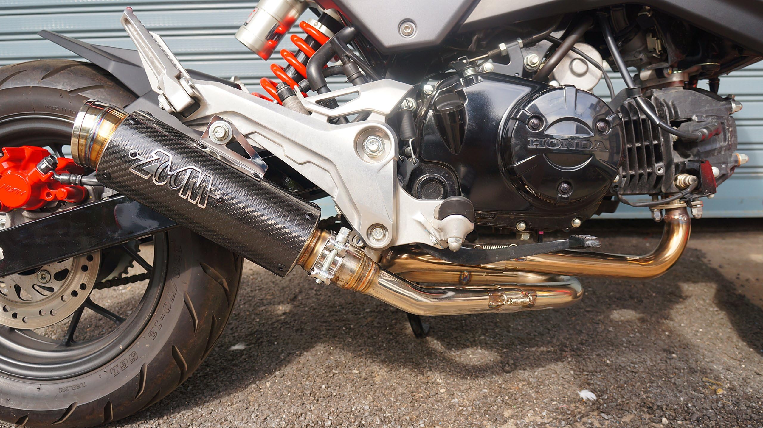 ZoOM Exhaust Fit For Grom 125 MSX 125 2013-2019 Full System Carbon Fiber 2Slaz Low Mount 2017