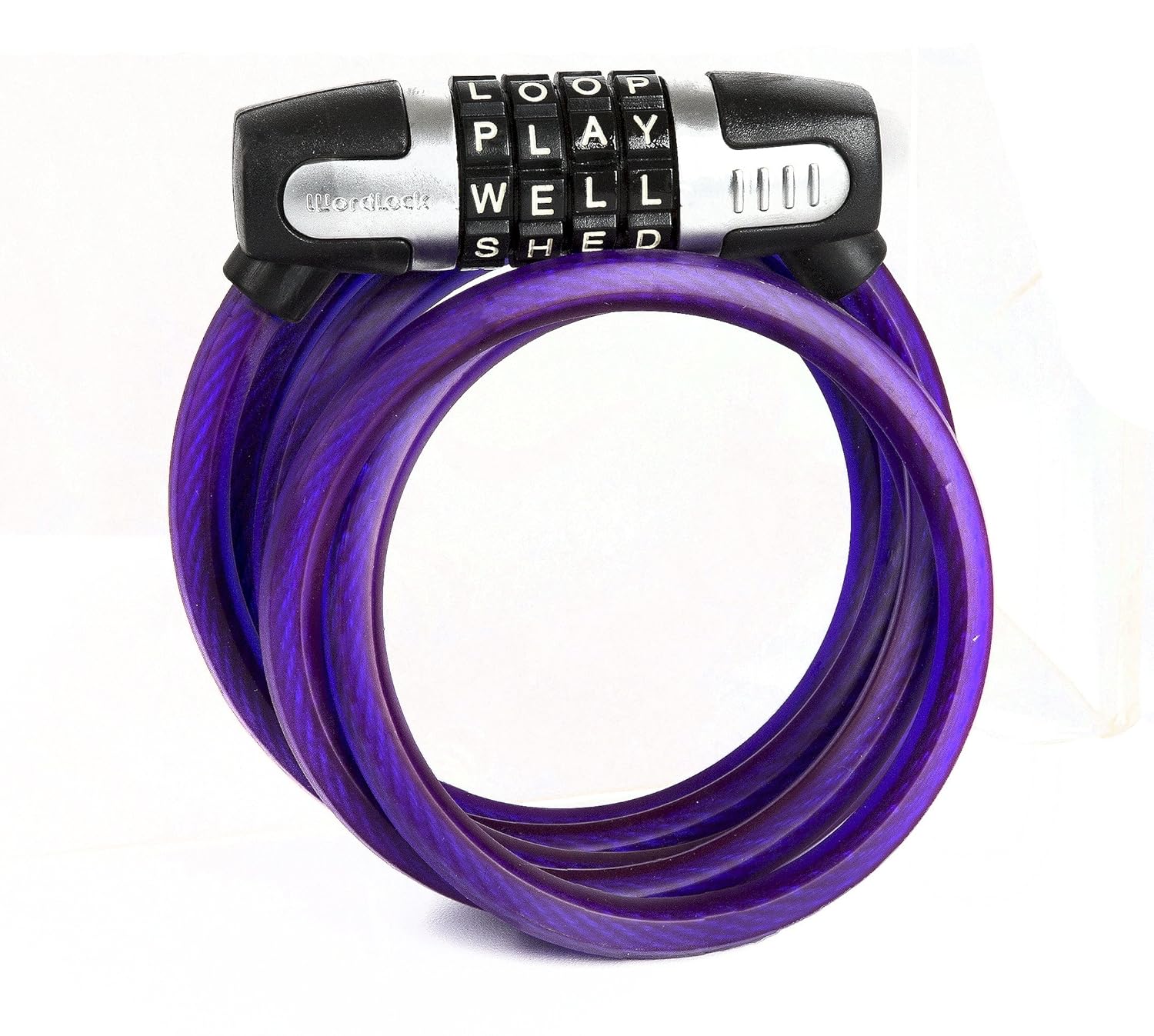 Wordlock Combination Bike Lock 5 Feet, 4 Dial, Purple