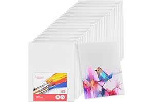 Artlicious Canvases for Painting - Pack of 30, 8 x 10 Inch Blank White Canvas Boards - 100% Cotton Art Panels for Oil, Acrylic & Watercolor Paint