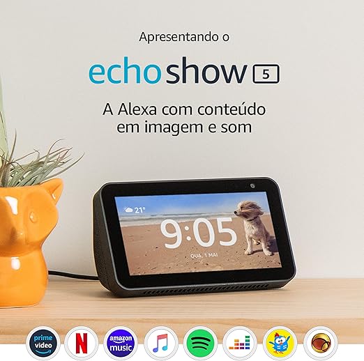 Echo Show 5 - Smart Speaker com tela de 5,5" e Alexa - Cor Preta 
