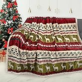 Catalonia Christmas Sherpa Throw Blanket, Xmas Theme Throws for Couch Bed, Plush Blanket | Super Soft, Warm, Fluffy, Comfy, 60x80 inches