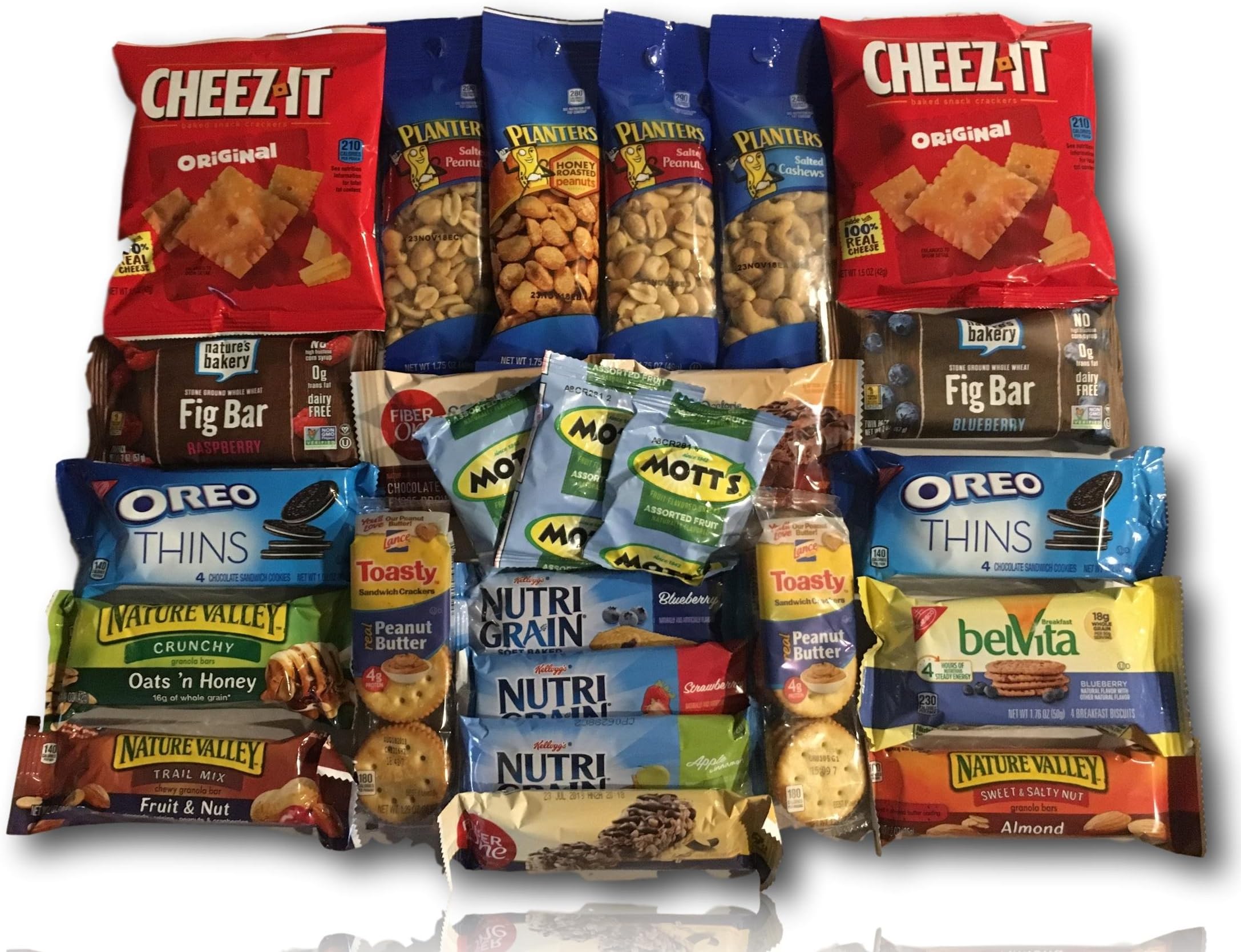 Natural & Healthy Snacks Care Package by AtHomePlus (30 Count) --Perfect Gift for College, Military or Office!!