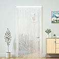 Doorway String Curtain Door Curtains,Boho Hippie Hanging Patio Tassels Screen Room Decor Bedroom Wall Window Closet Kitchen Living Room Fringe Divider Panel Laundry Room(39×79in/100×200cm,White)