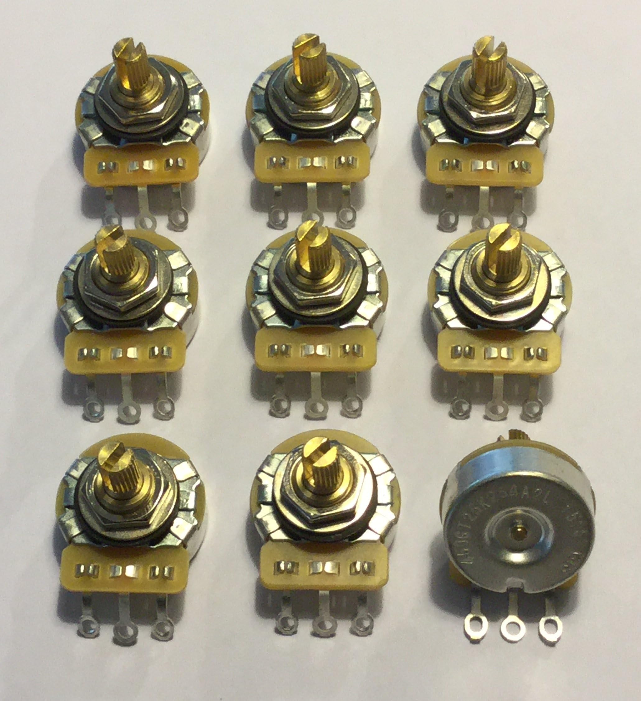CTS 250K Short Shaft Audio Potentiometers/Pots - 450G - Bulk Lot of 9 (9X)
