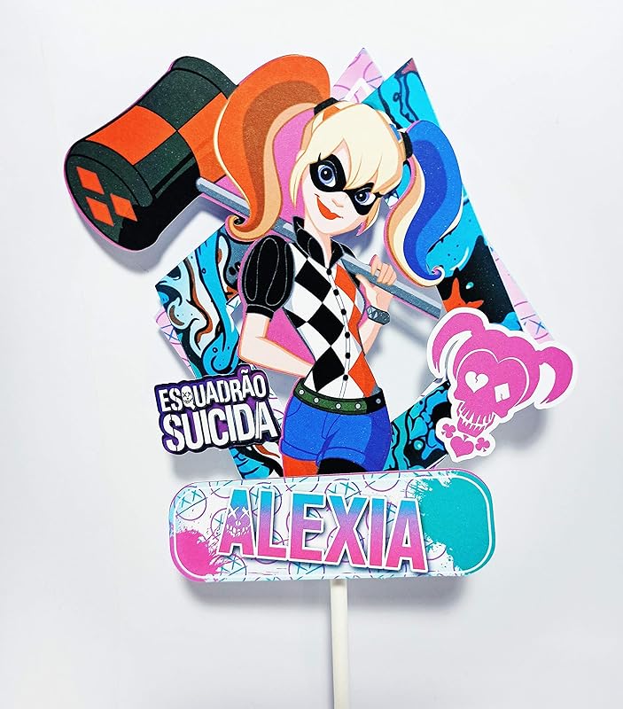 Amazon.com: Personalized Harley Quinn Cake Topper: Handmade