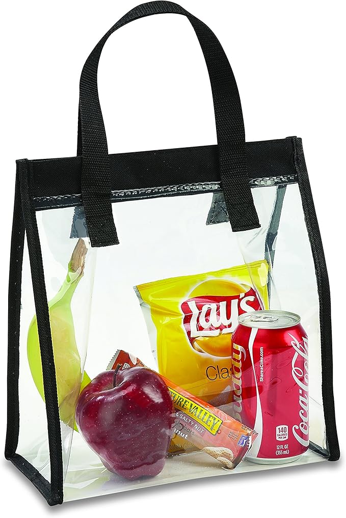 CHM Clear Lunch Bag Lunch Box with Adjustable Strap and Front Storage