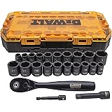 DEWALT Impact Socket Set, 23-Piece, 3/8" Drive Metric/SAE (DWMT74738)