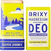 BRIXY Magnesium Deodorant, Effective Odor Control With Ceramide & Niacinamide For Skin Health, Aluminum Free, Baking Soda Free, Sensitive Skin Deodorant, Vegan, Plastic Free, Lightly Scented