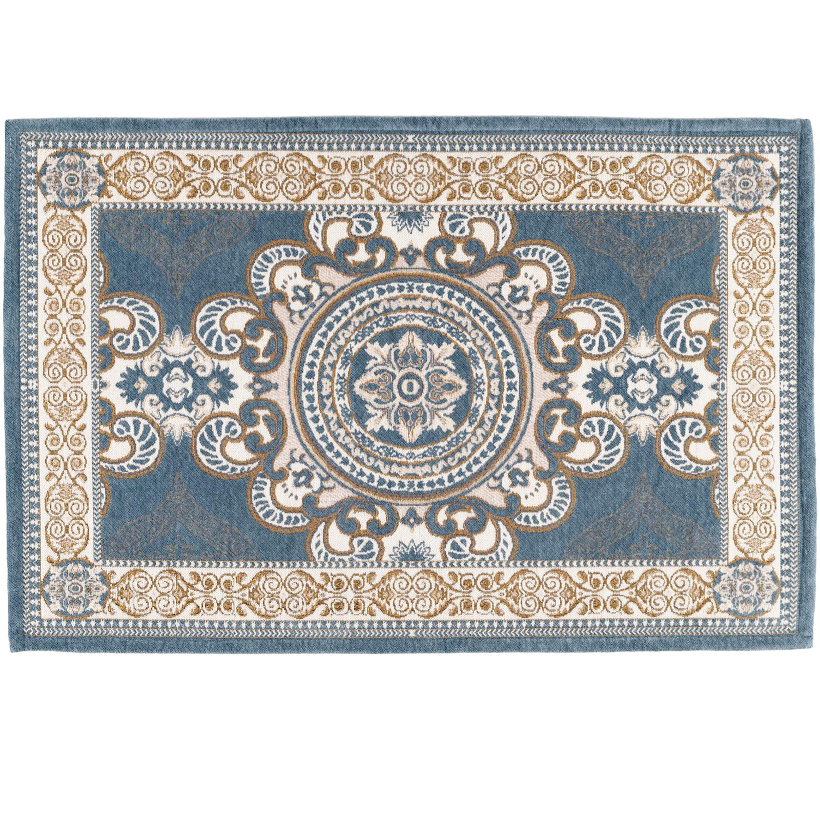 CHICHIC 60 x 90 cm Indoor/Outdoor Door Mat, Anti-Slip Rubber Back, GrayBlue