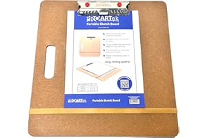 Proartek Drafting PK00026 Model SB1516 SB Series 15" x 16" Artist Sketch Board, Brown; 4mm Tempered Masonite; Constructed with a Cutout Handle; Smooth Edges; Firm Spring Clips; Rubber Band Included