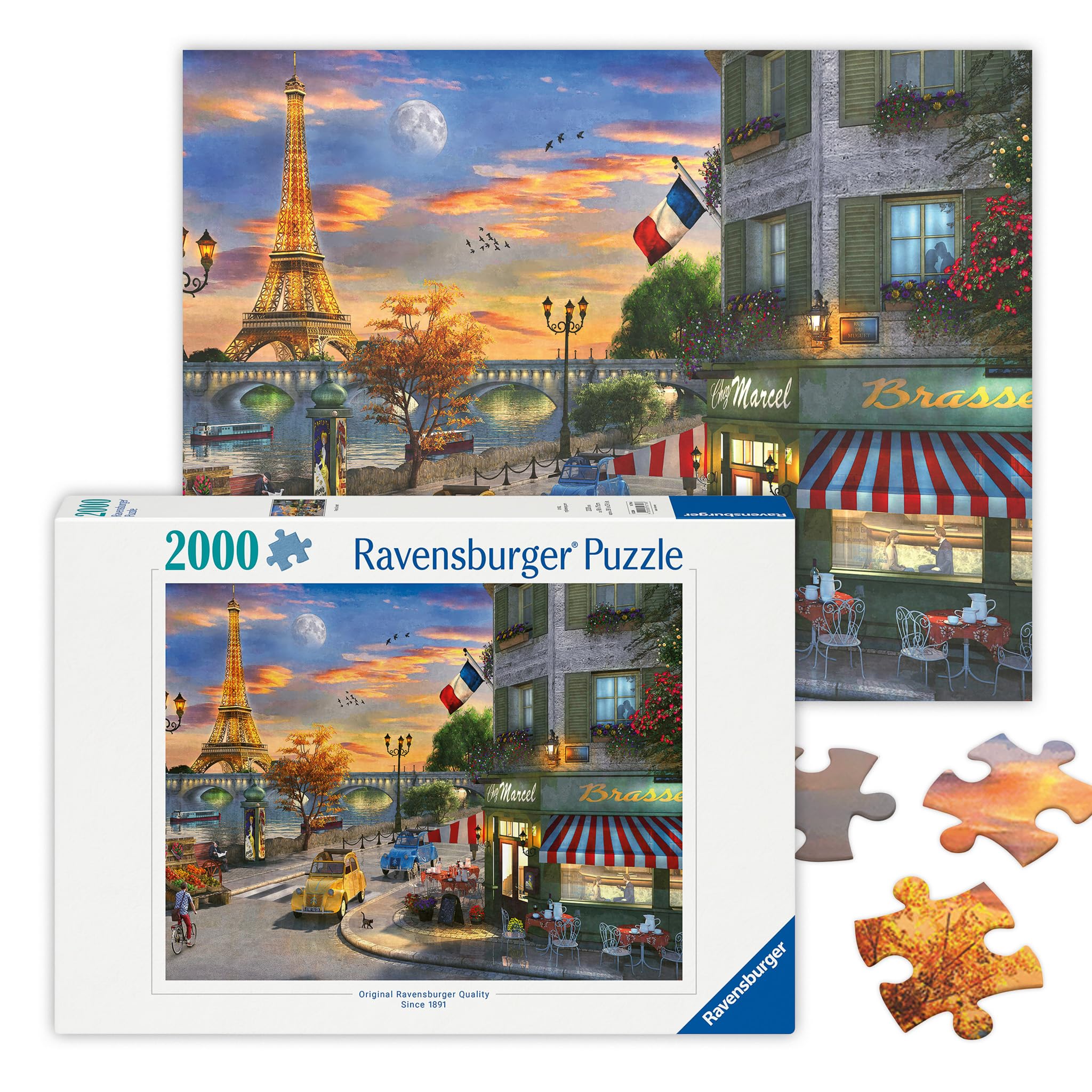 Ravensburger Paris Sunset 2000 Piece Jigsaw Puzzles for Adults & Kids Age 12 Years Up