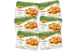 KJ Poultry Kosher Ready Meals - Chicken Meat Balls & Mushrooms, MRE Meat Meals Ready to Eat, Halal, (6 Pack) Prepared Entree Fully Cooked, Shelf Stable Microwave Dinner, Travel, Military, Camping