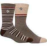 Columbia Essential Marl Stripe Socks 2 Pair, Brown, One Size