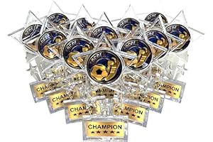 Express Medals 6.5 Inch Clear Acrylic Star Soccer Champion Trophy Awards (Pack of 12)