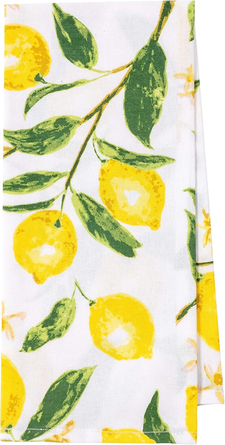 KAF Home Pantry Lemons All Over Kitchen Dish Towel Set of 4, 100-Percent Cotton, 18 x 28-inch: Home & Kitchen