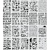 Mosaiz Stencils, 20 Pcs Drawing Stencils with Letter Stencils, Number, Themes for Christmas, Halloween, Birthday, Wedding, Bu