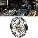 FatFlex Front Wheel for Harley Softail Slim Fat Boy 21&rdquo; x 3.5&rdquo; Gold | Fits 2008-up ABS models with 3/8&rdquo; stainless steel spokes, old-school style and anti-rust construction.