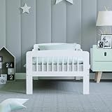 Junior Vida Scorpio Wooden Toddler Bed Frame Solid Pine White Safety Rails view 3