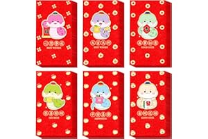 MGLIFEUL 36 Pcs Chinese Lunar New Year Lucky Money Red Envelopes Pocket 红包 Snake Decorations 2025 Year of the Vietnamese Cute Snake Chinese Money Red Envelopes Hongbao Li Xi 2025 for Cash Gifts