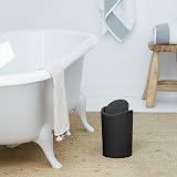 TATAY Bathroom Bin Swing Lid 6L Black Made in Spain 19x19x28 cm view 4
